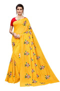 Vamika Yellow Chanderi Cotton Embroidery Latest Saree | Grab2Buy