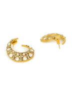 Moissanite Gold plated Round Earrings - Ruby Raang | Grab2Buy