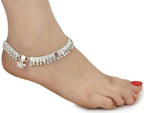 AanyaCentric Gold-Polished Mangalsutra Pendant Earring Set & Silver Plated Anklet | Grab2Buy