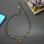 AanyaCentric Gold-Polished Short Mangalsutra Set with Earrings | Grab2Buy