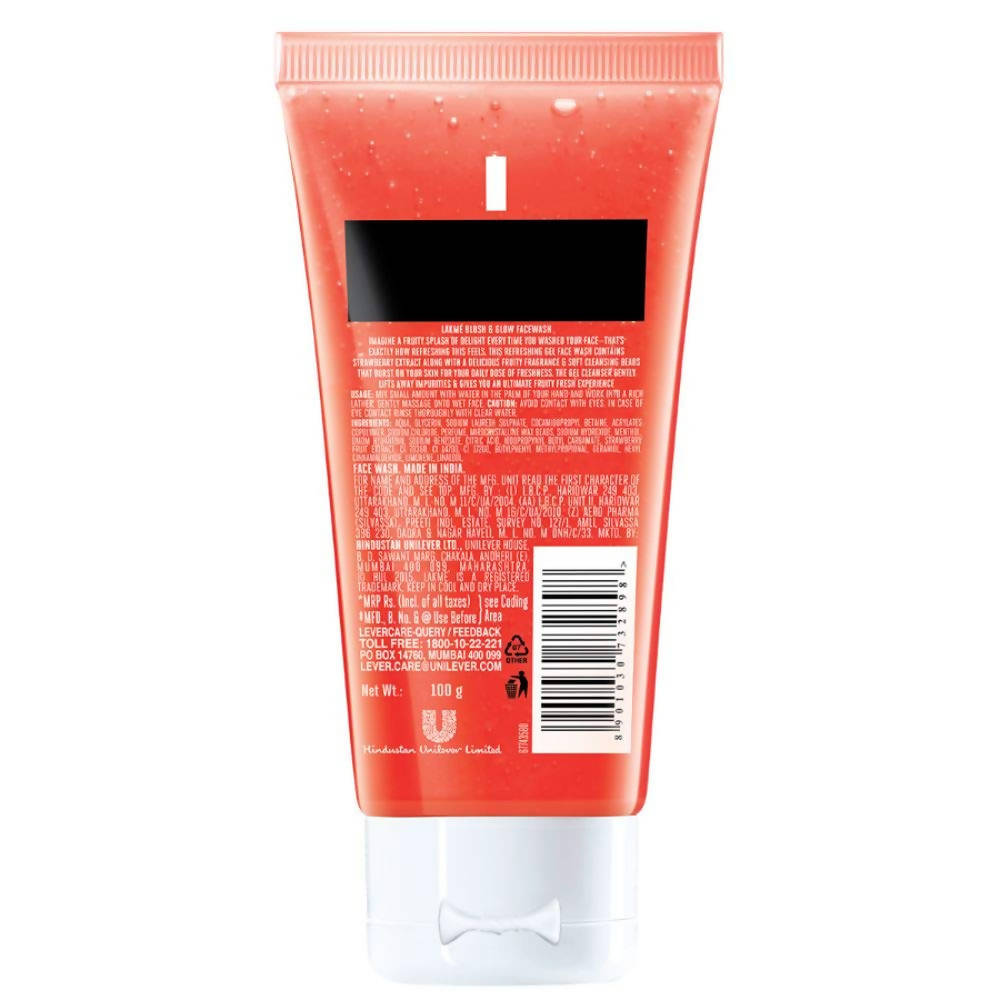 Lakme Blush & Glow Strawberry Freshness Gel Face Wash With Vitamin C Serum | Grab2Buy