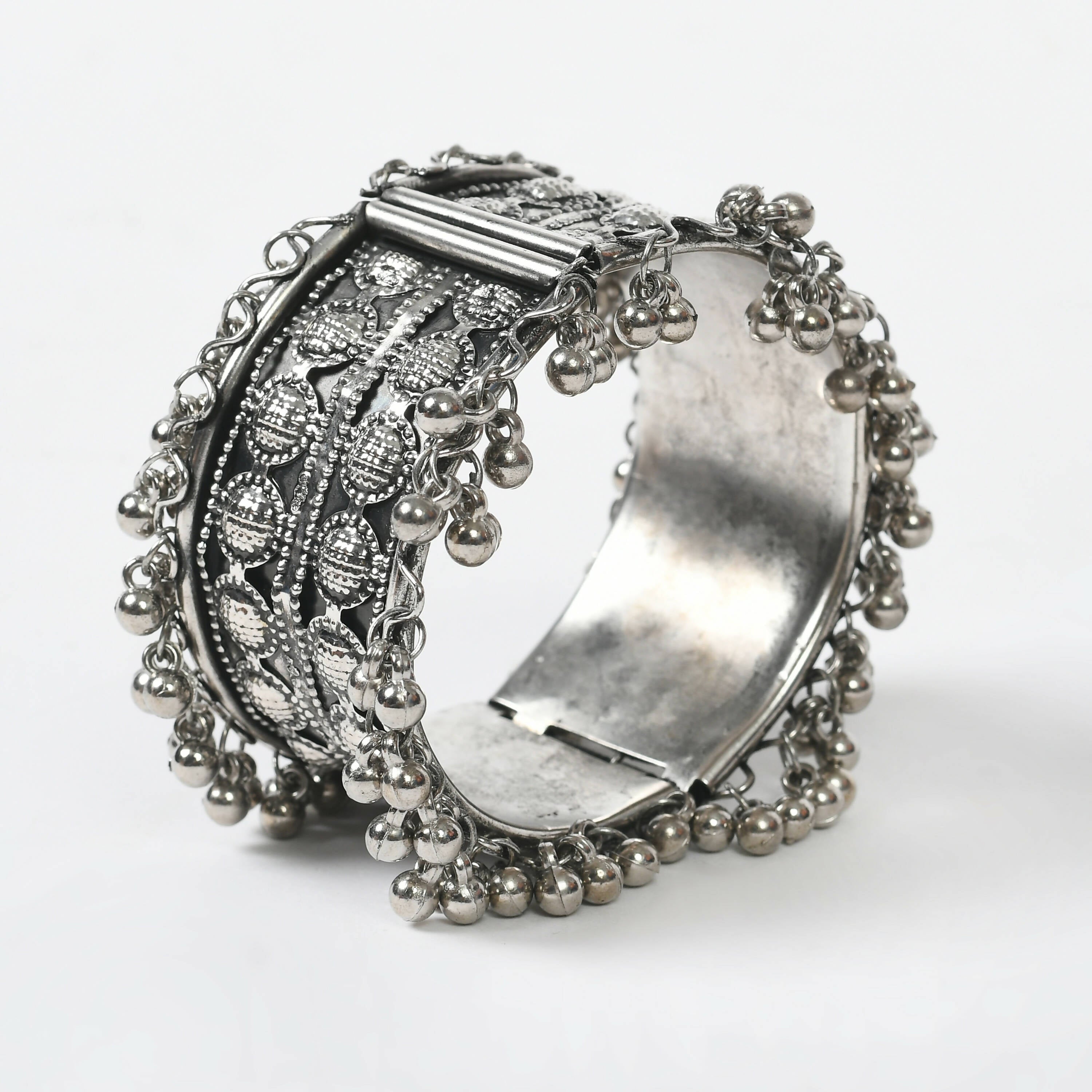 Mominos Fashion Joharkamal Oxidised Silver-Plated Ghungroo Handcraft Bracelet - Design 027 | Grab2Buy