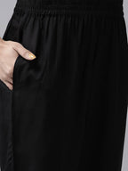 Yufta Women Black & Beige Yoke Design Kurta with Trouser & Dupatta | Grab2Buy