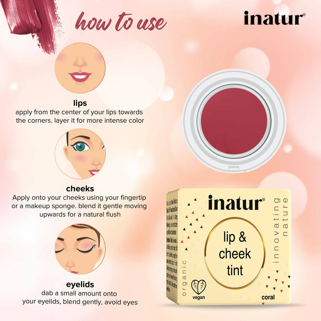 Inatur Lip and Cheek Tint Coral | Grab2Buy