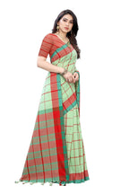 Vamika Pista Green Cotton Silk Weaving Saree | Grab2Buy