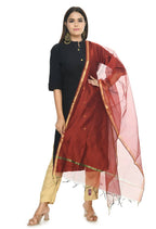 Mominos Fashion Maroon Banarsi Piping Dupatta | Grab2Buy