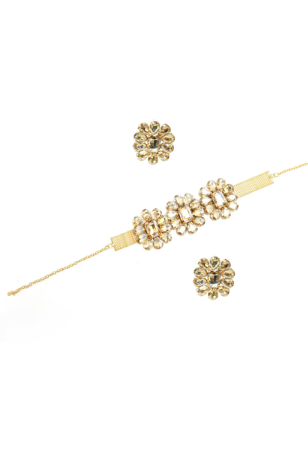 Mominos Fashion Joharkamal Gold-Polished Brass Finish Stone Choker For Women & Girls (Golden) | Grab2Buy