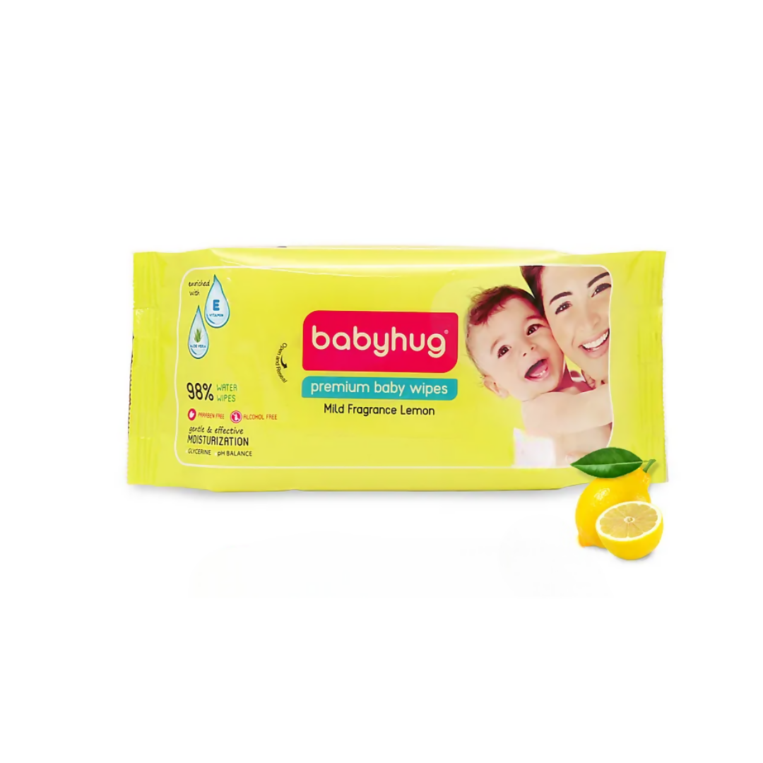 Babyhug Premium Water Baby Wet Wipes with Lemon Scent | Grab2Buy