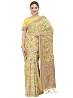 Yellow Silk Blend Woven Design Saree With Unstitched Blouse Piece - Aloki | Grab2Buy