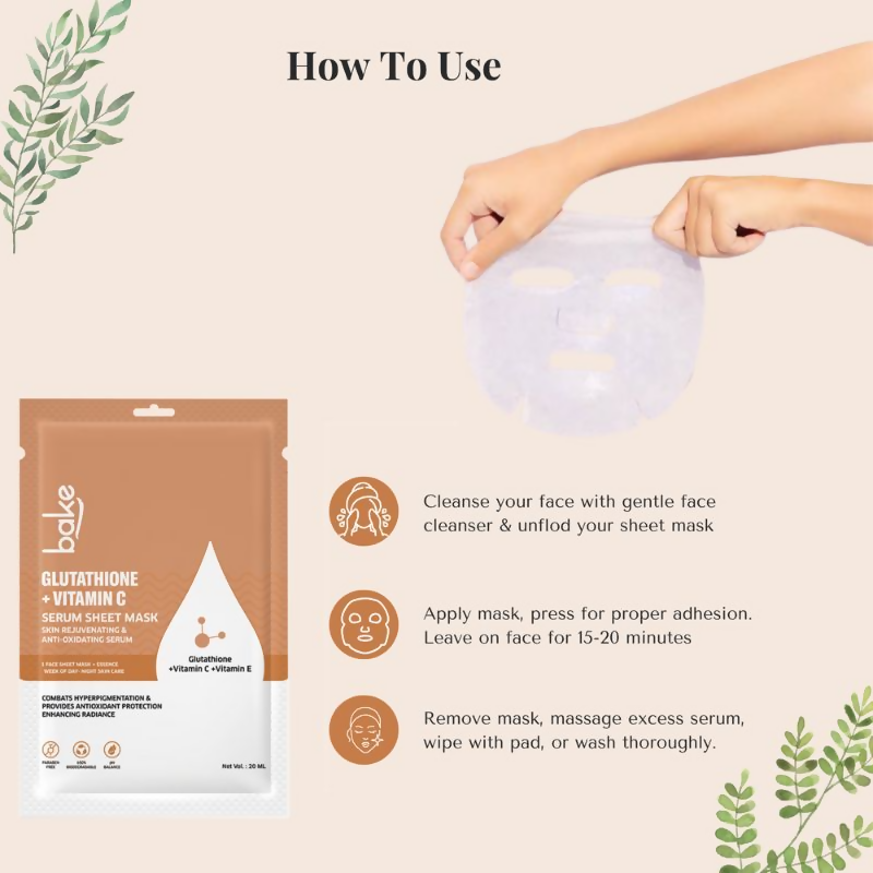 Bake L-Glutathione Sheet Mask For Glowing Skin | Grab2Buy