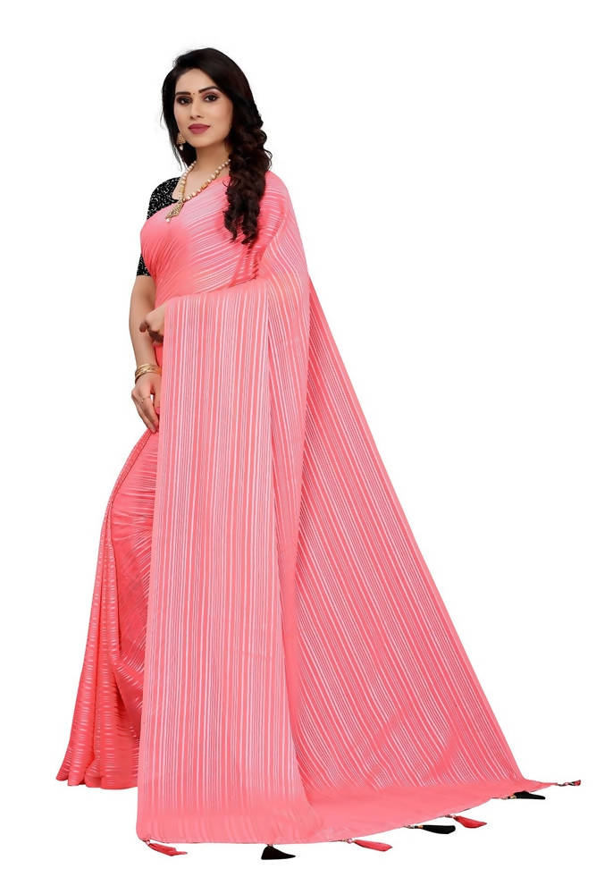 Vamika Pink Georgette Seqence Saree (Riva Pink) | Grab2Buy