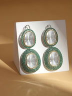 Green Dual Earrings- Ruby Raang | Grab2Buy