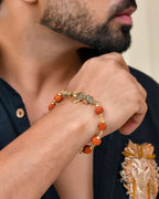 VOJ Gold-Polished Rudraksh Mahakal Bracelet