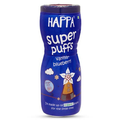 Happa Multigrain Vanilla & Blueberry Melts Super Puffs (8 Months+) | Grab2Buy