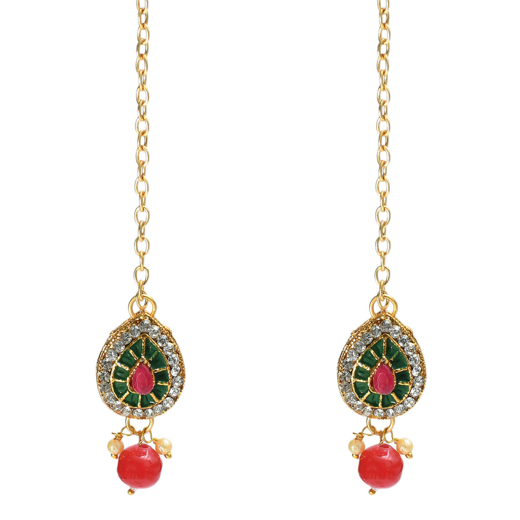 Mominos Fashion Johar Kamal Gold-Polished Brass Finish Meena & Pearls Work Choker For Women | Grab2Buy