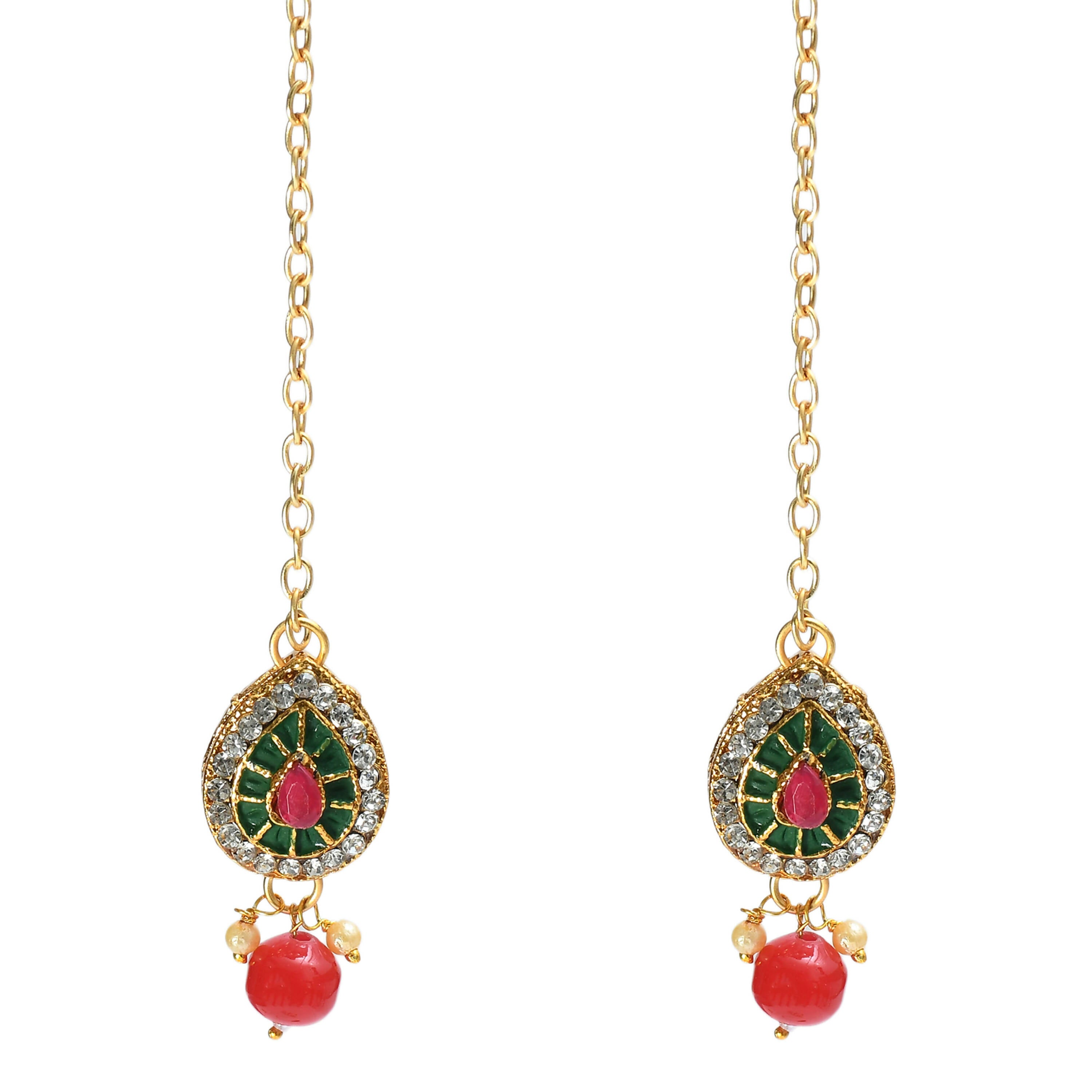 Mominos Fashion Johar Kamal Gold-Polished Brass Finish Meena & Pearls Work Choker For Women | Grab2Buy