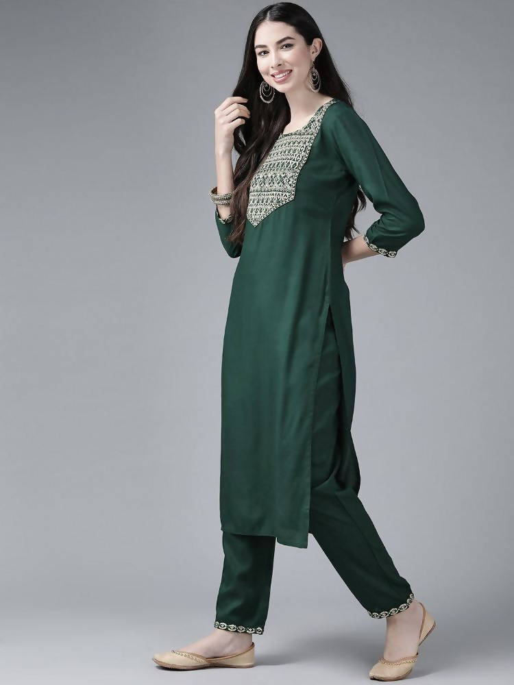 Yufta Women's Rayon Kurti With Pant Dupatta Set | Grab2Buy