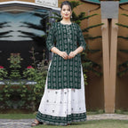 Vamika Green Rayon Gota Patti work Kurti With Skirt Suit | Grab2Buy