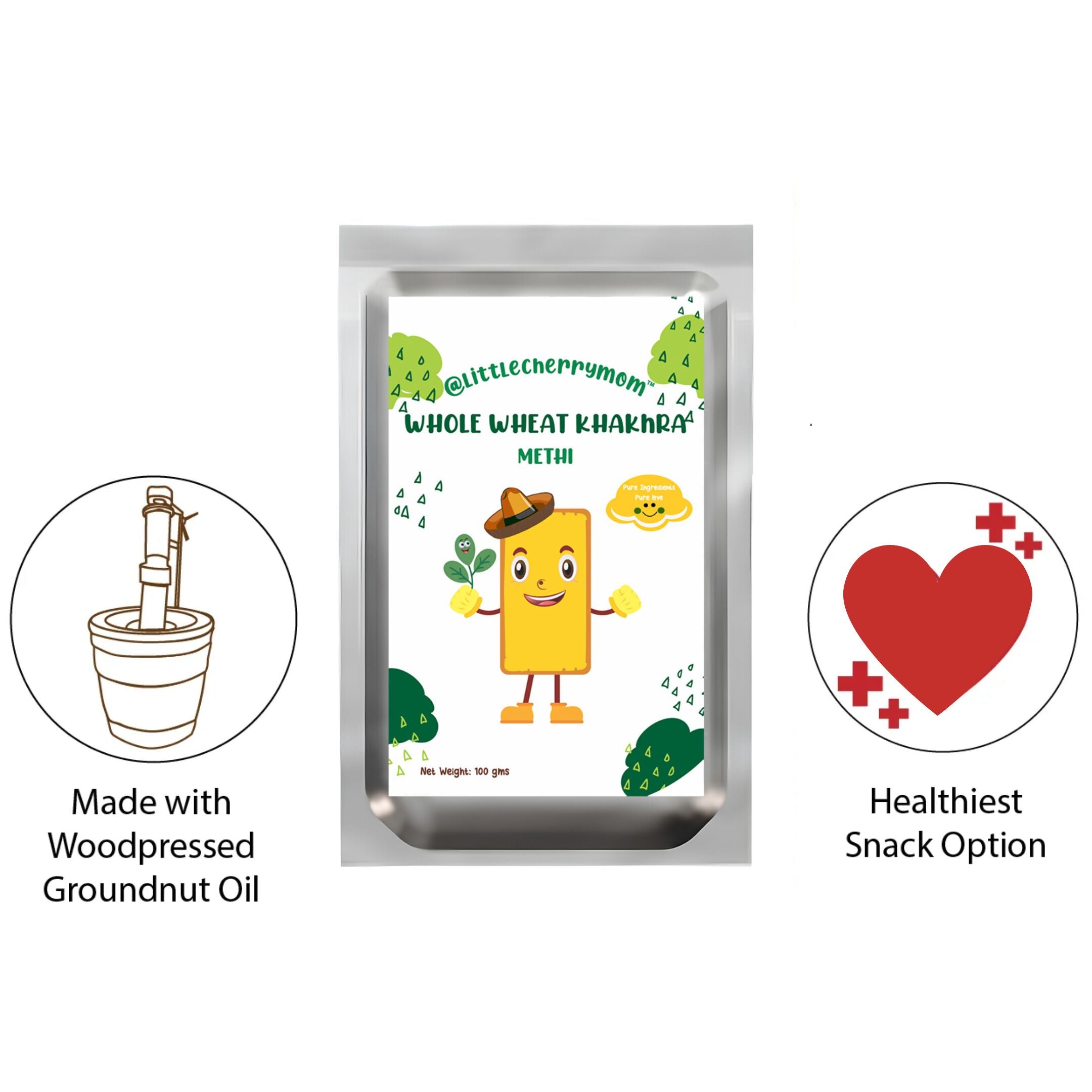 Littlecherrymom Whole Wheat Khakhra ?Methi | Grab2Buy
