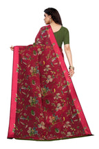 Vamika Red Linen Satin Patta Saree (MANSI RED) | Grab2Buy