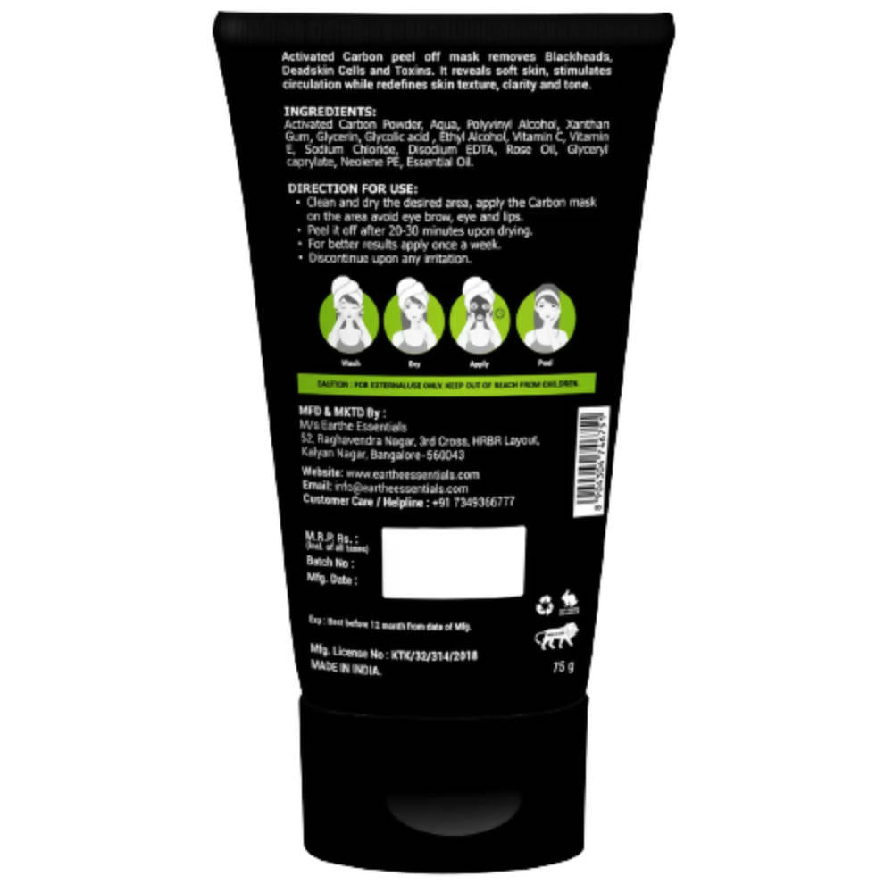 Earthe Essentials Activated Carbon Purifying Peel Off Mask | Grab2Buy