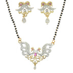 AanyaCentric Gold-Polished Mangalsutra Pendant Earring Set & Silver Plated Anklet | Grab2Buy