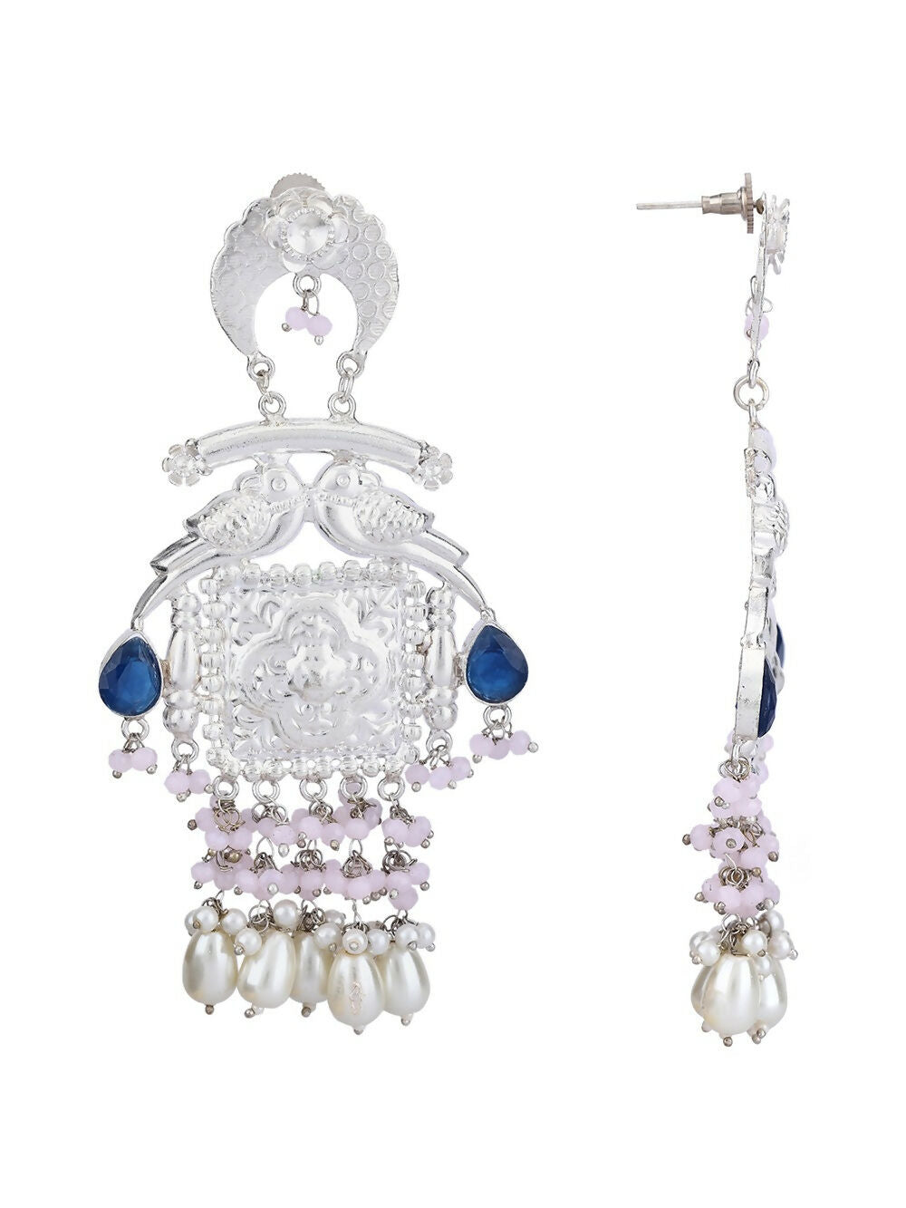 Joban Fashion Women Handcrafted Silver Tone Earrings | Grab2Buy