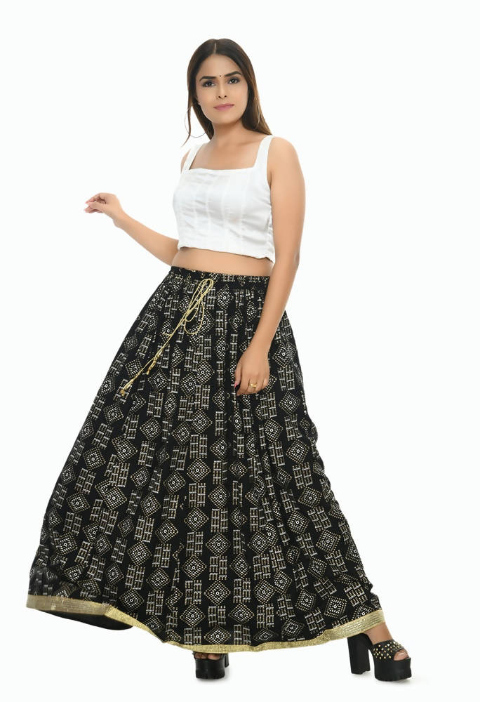 Mominos Fashion Moeza Cotton Black Printed Lehenga (Lancha) | Grab2Buy