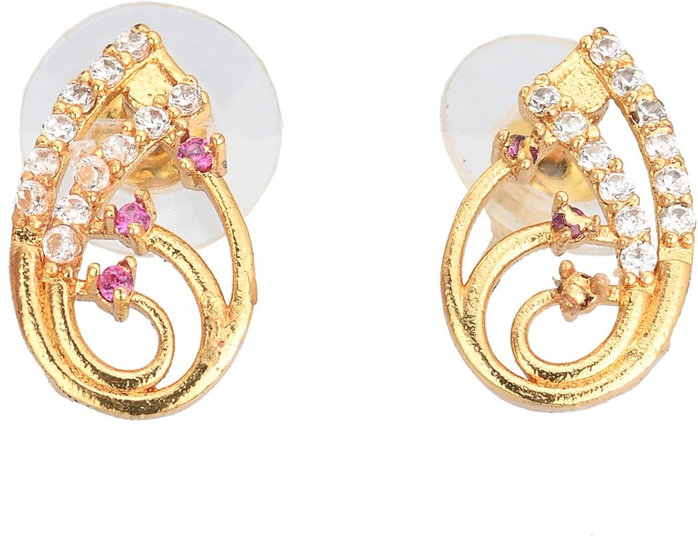 AanyaCentric Stylish Silver Plated Anklet & Gold-Polished American Diamond Earring Combo for Girls & Women | Grab2Buy