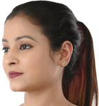 AanyaCentric Gold-Polished Jewelry Combo: Elegant Short Mangalsutra, Finger Ring, and American Diamond Earrings Set | Grab2Buy