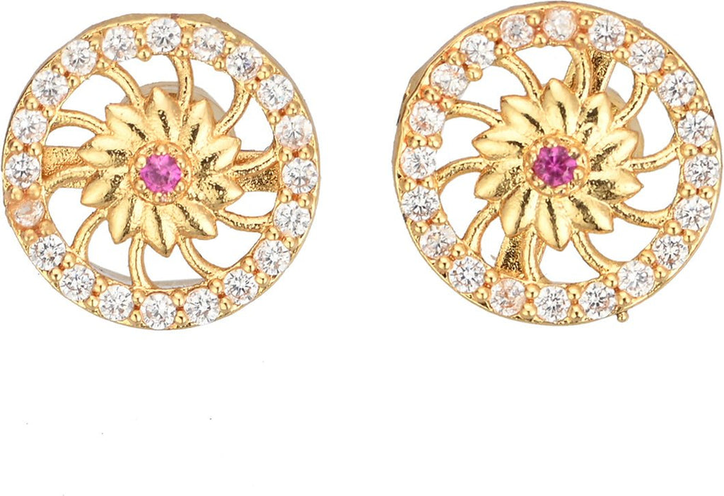 AanyaCentric Gold-Polished Jewelry Combo: Elegant Short Mangalsutra, Finger Ring, and American Diamond Earrings Set | Grab2Buy