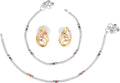 AanyaCentric Stylish Silver Plated Anklet & Gold-Polished American Diamond Earring Combo for Girls & Women | Grab2Buy
