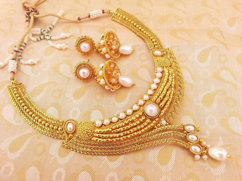 White Kemp Designer Bridal Necklace Set | Grab2Buy
