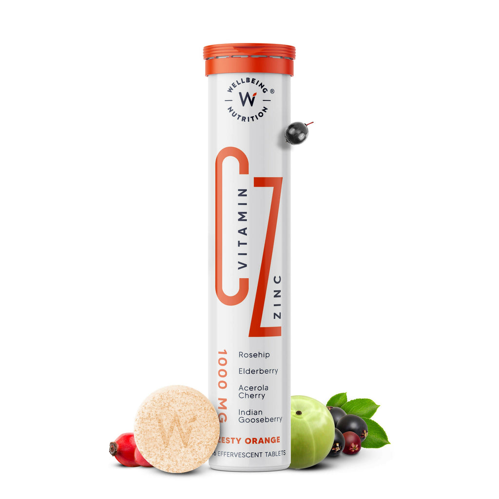 Wellbeing Nutrition Organic Vitamin C + Zinc Effervescent Tablets | Grab2Buy