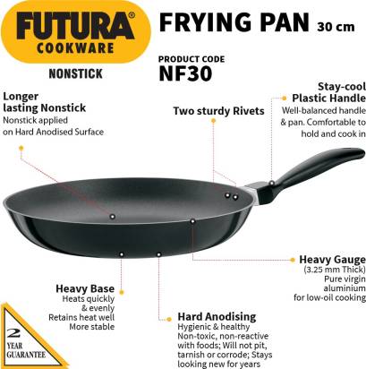 Hawkins Futura NF30 Non-stick Frying Pan 30 cm Diameter 2.5 L capacity | Grab2Buy