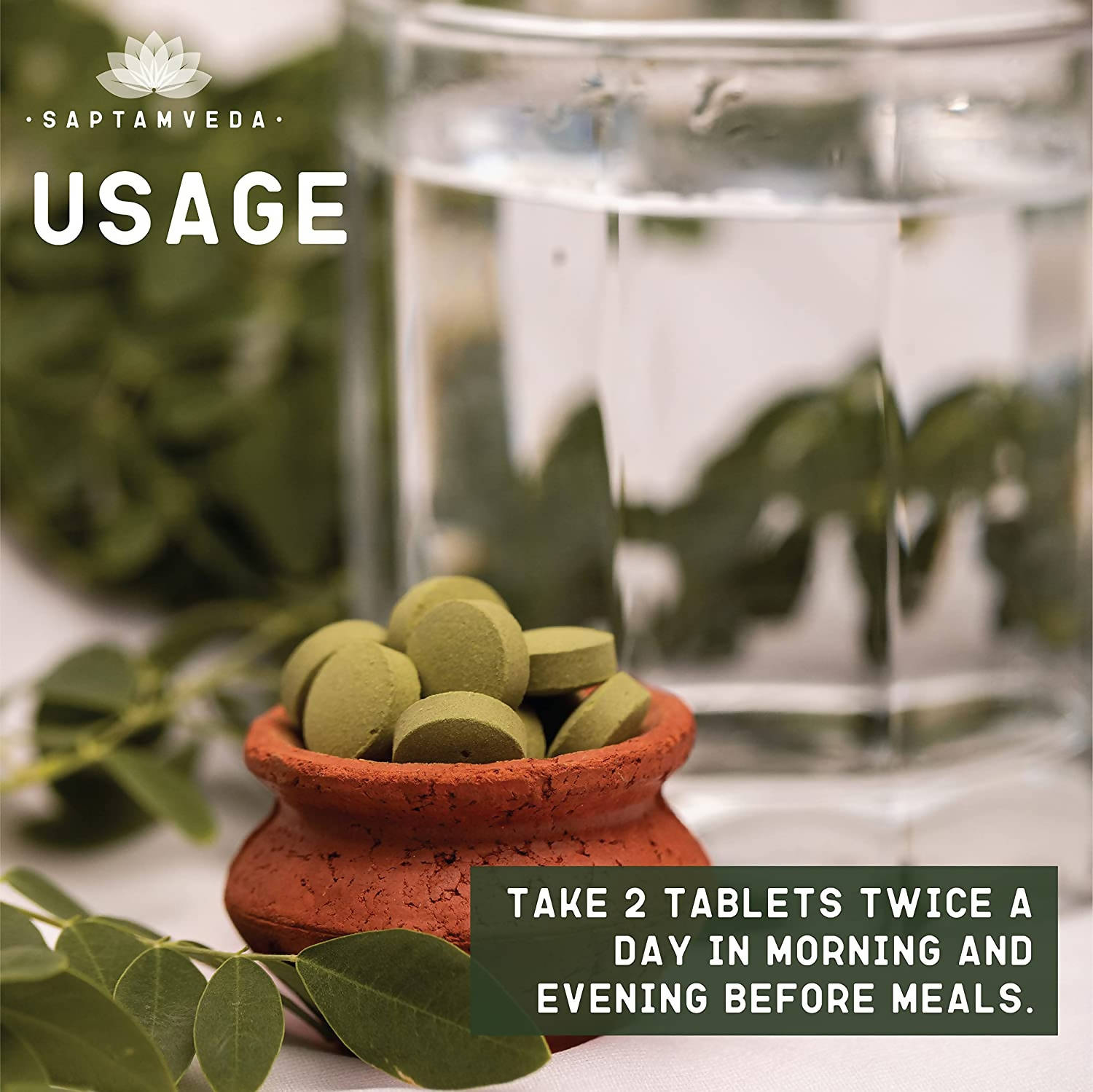 Saptamveda Natural Moringa Tablets | Grab2Buy