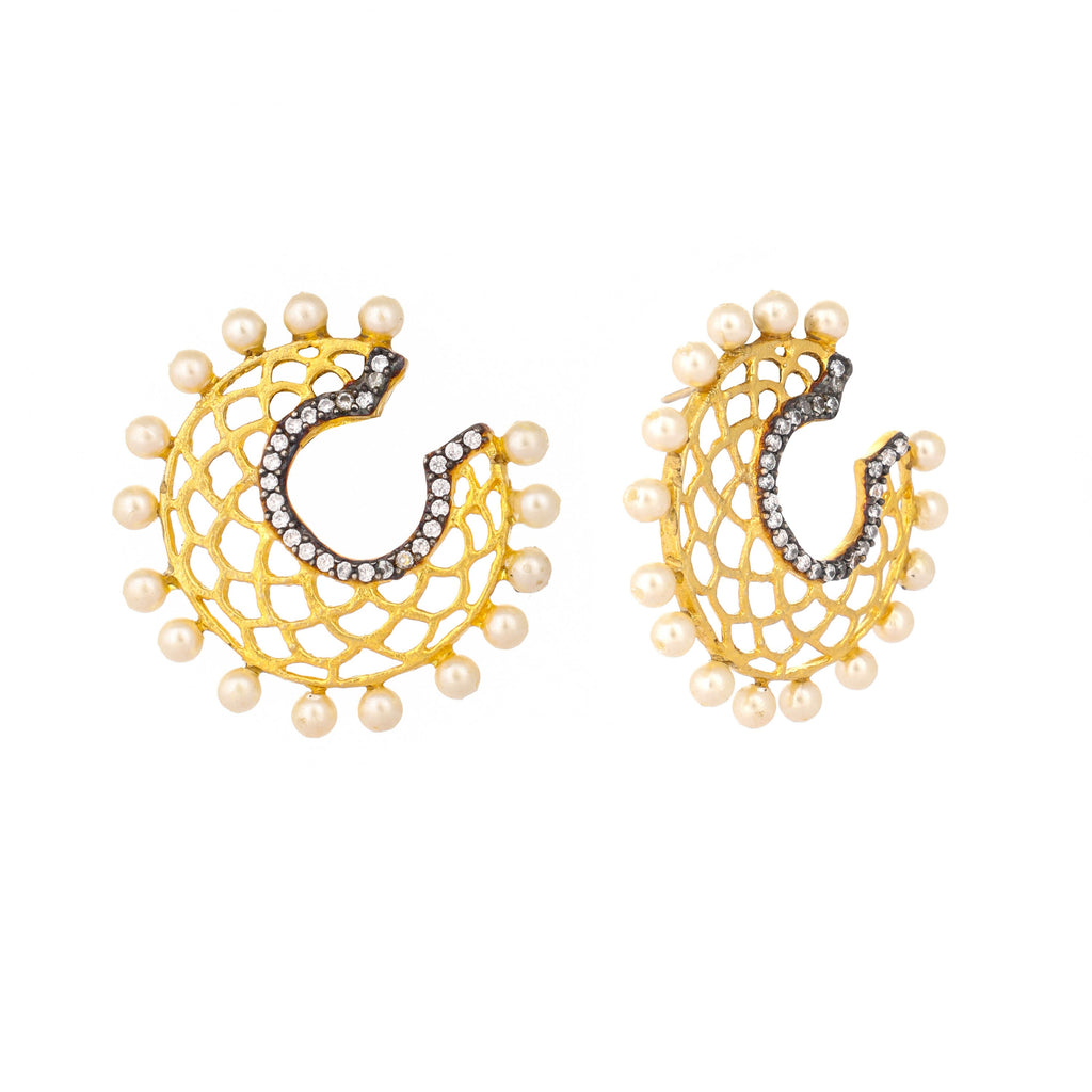 Nuyug 22K Gold Plated Celestial Filigree Earrings | Grab2Buy