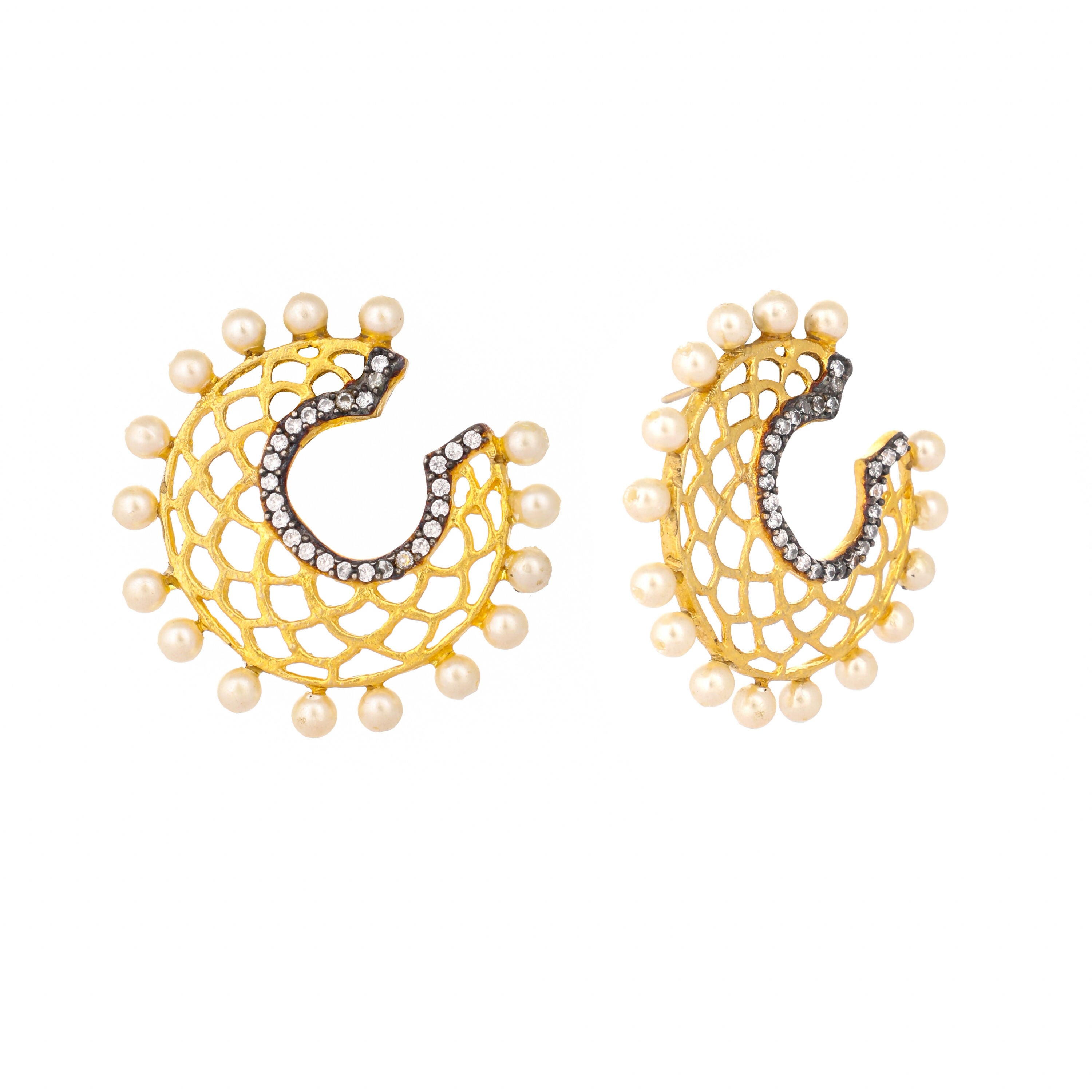 Nuyug 22K Gold Plated Celestial Filigree Earrings | Grab2Buy