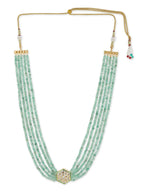 Green Gold-Toned Brass Gold-Polished Necklace - Ruby Raang | Grab2Buy