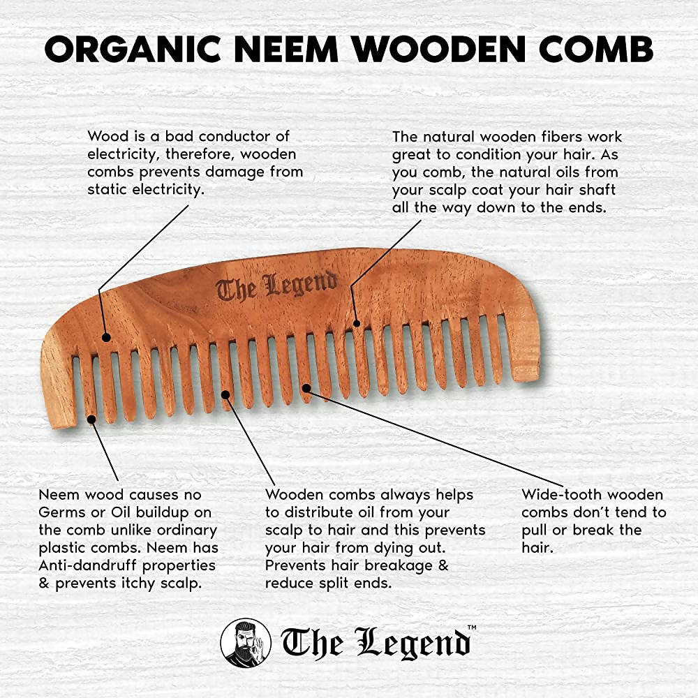 The Legend Organic Pure Neem Wood Comb Fine Teeth | Grab2Buy