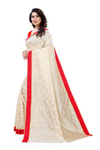 Vamika Cream Linen Foil Print Saree (YOGI CREAM) | Grab2Buy