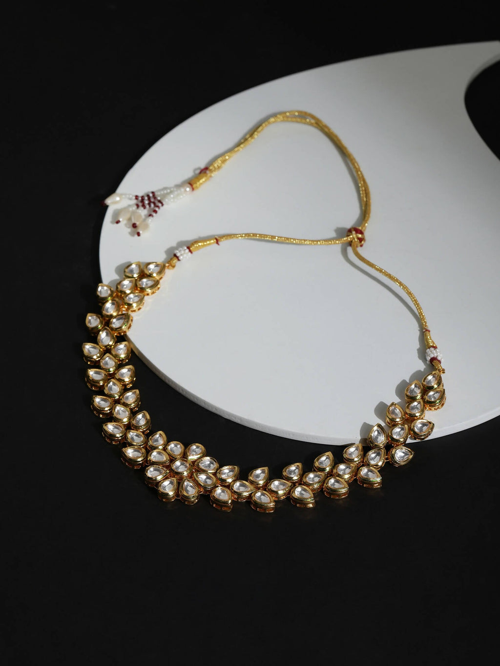 White Brass Gold-Polished Necklace - Ruby Raang | Grab2Buy