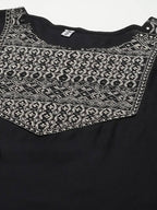 Yufta Women Black Solid Kurta with Trousers & With Dupatta | Grab2Buy