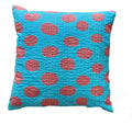 The Decor Nook Turquoise Blue Base With Red Circles Print Cushion Cover | Grab2Buy