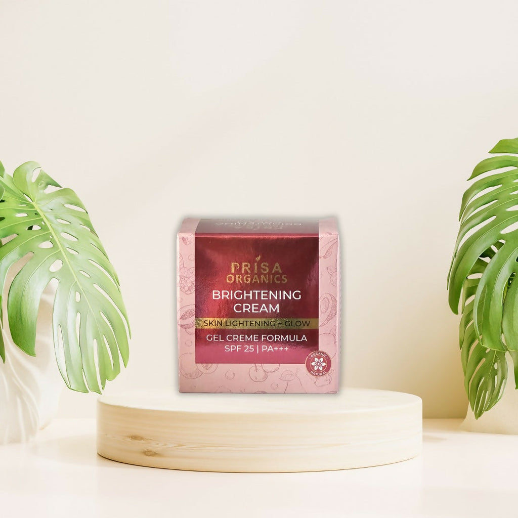 Prisa Organics Brightening Cream for Skin Lightening & Glow, Gel Cream Formula, SPF 25 PA+++ | Grab2Buy