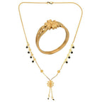 AanyaCentric Gold-Polished Mangalsutra & Ring Set
