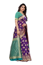 Vamika Banarasi Jacquard Weaving Purple Saree (Dangal Purple) | Grab2Buy