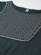 Yufta Women Green Yoke Design Regular Sequinned Kurta with Palazzo & With Dupatta | Grab2Buy