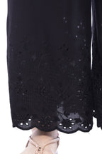 Mominos Fashion Reyon Cotton Black Embroidery Chikan Palazzo | Grab2Buy