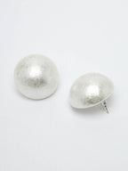 NVR Women's White Color Circular Moon Stud Earrings | Grab2Buy